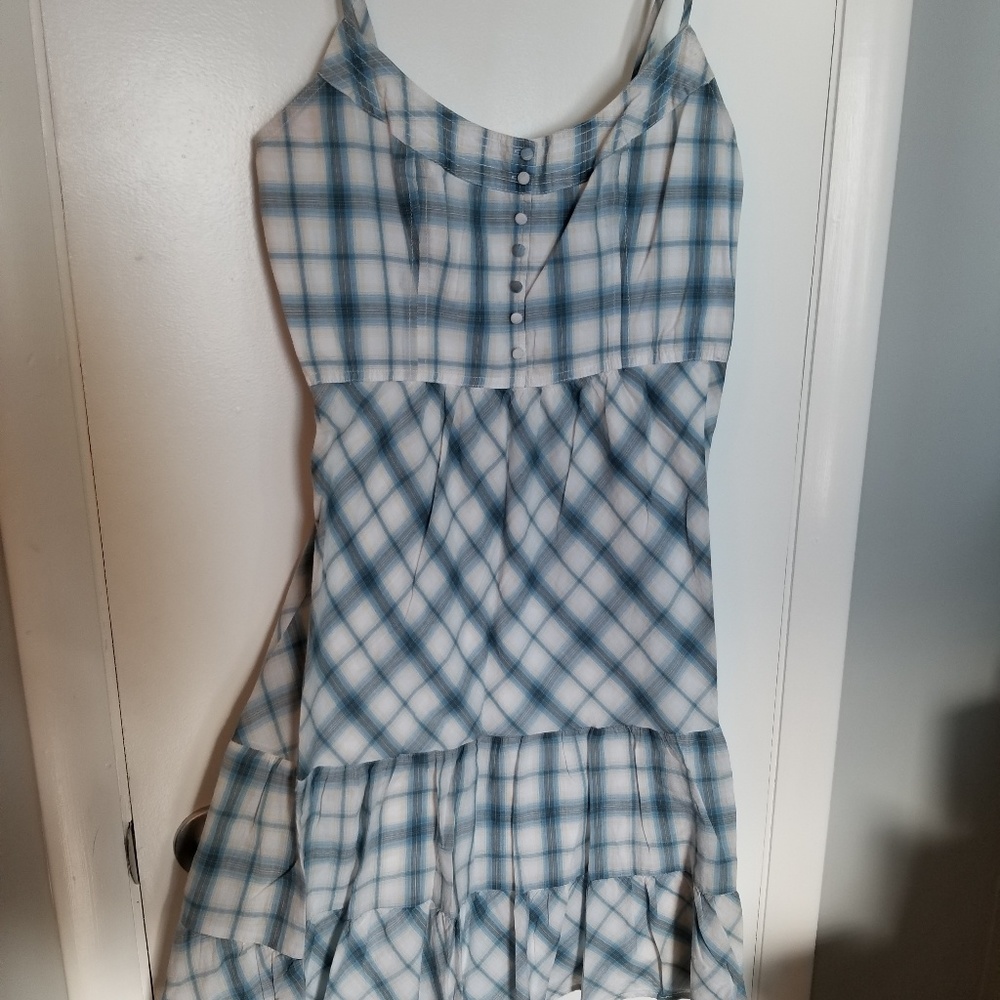 AE American Eagle Plaid Cotton Slip Dress 12